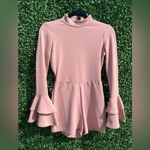 Missguided Pink Flared Sleeve Dress